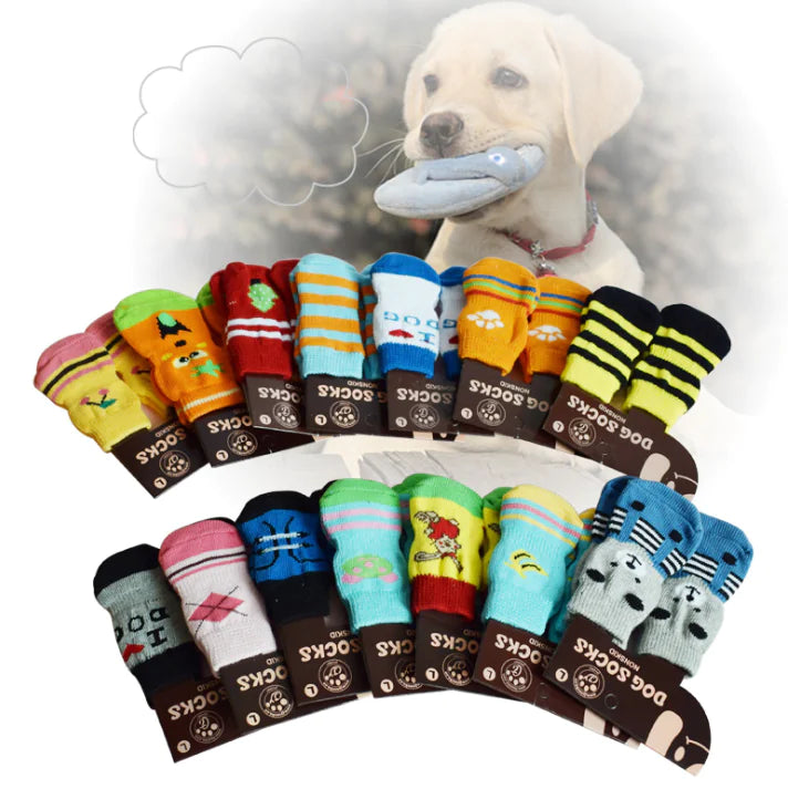Non-Slip Dog Socks for Indoor and Outdoor Use – Cotton Grip Socks (S–XL)