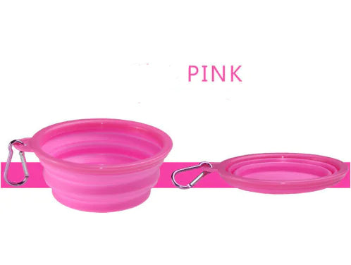 Portable Folding TPE Silicone Pet Bowl – Collapsible 350ml/1000ml Travel Feeder 9 Colors