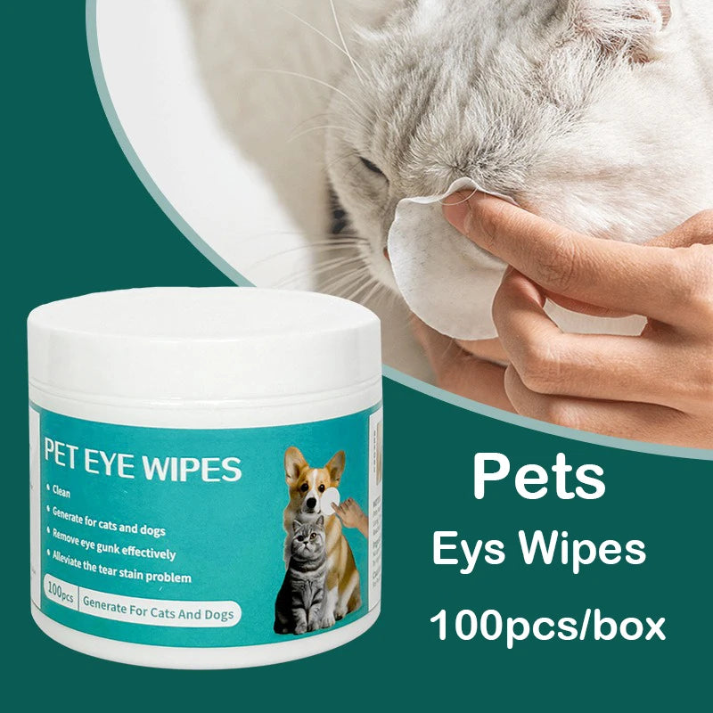 Pet Eye Wipes for Dogs & Cats – Hypoallergenic Tear Stain Remover (Alcohol-Free)