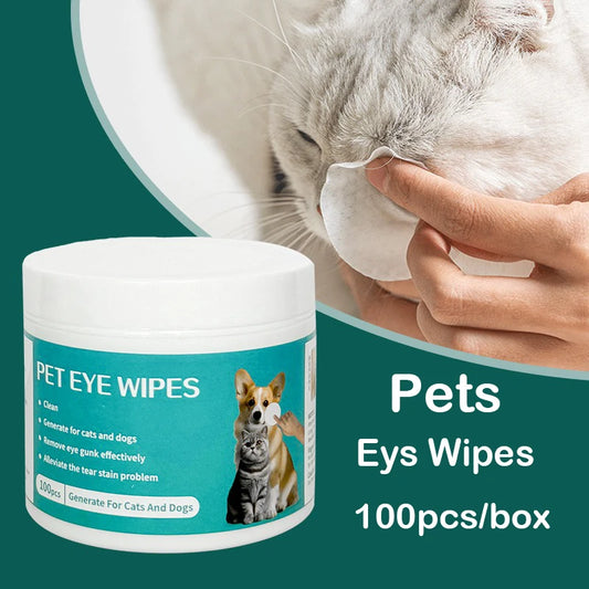 Pet Eye Wipes for Dogs & Cats – Hypoallergenic Tear Stain Remover (Alcohol-Free)
