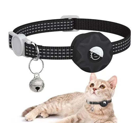 Cat Tracker Collar with AirTag Silicone Case – Reflective, Lightweight & Adjustable