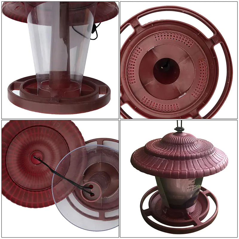 Transparent Hanging Bird Feeder for Indoor & Outdoor Use – 6‑Side Seed Station