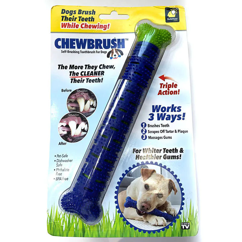Pet Tooth Cleaning Chew Toy – TPR Rubber Toothbrush for Dogs & Cats