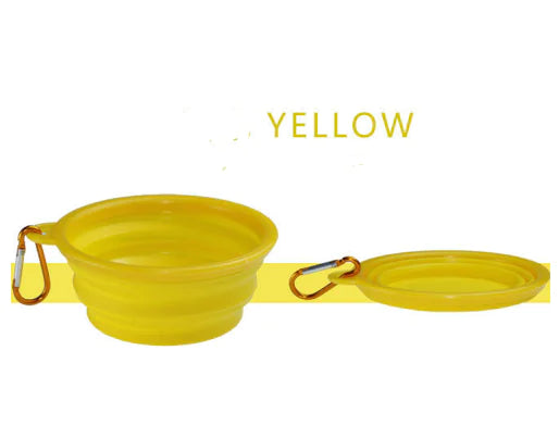 Portable Folding TPE Silicone Pet Bowl – Collapsible 350ml/1000ml Travel Feeder 9 Colors