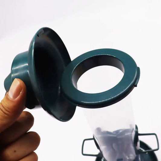 Hanging Green Tube Bird Feeder – Durable Outdoor Garden Decor