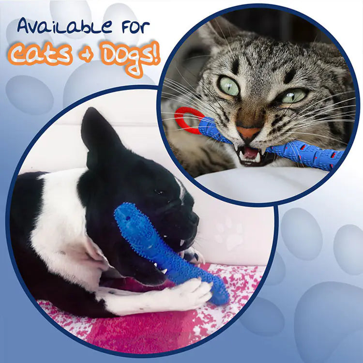 Pet Tooth Cleaning Chew Toy – TPR Rubber Toothbrush for Dogs & Cats