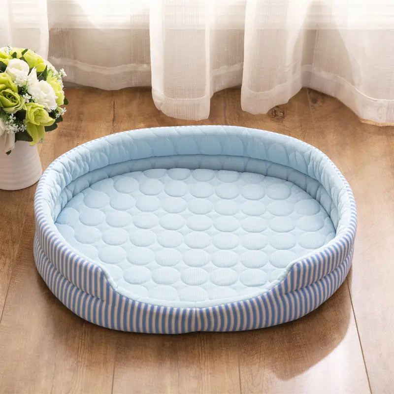 Cooling Pet Bed with Ice Silk Mat for All Seasons – Summer Cooling Pad (S–L)