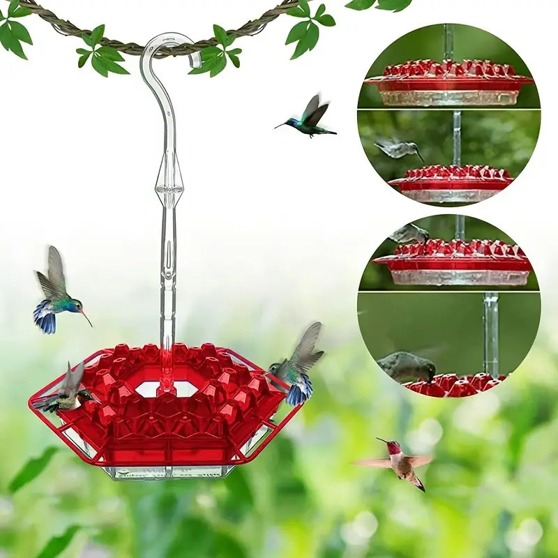 Hanging Hummingbird Feeder for Garden – Lightweight Plastic Nectar Station