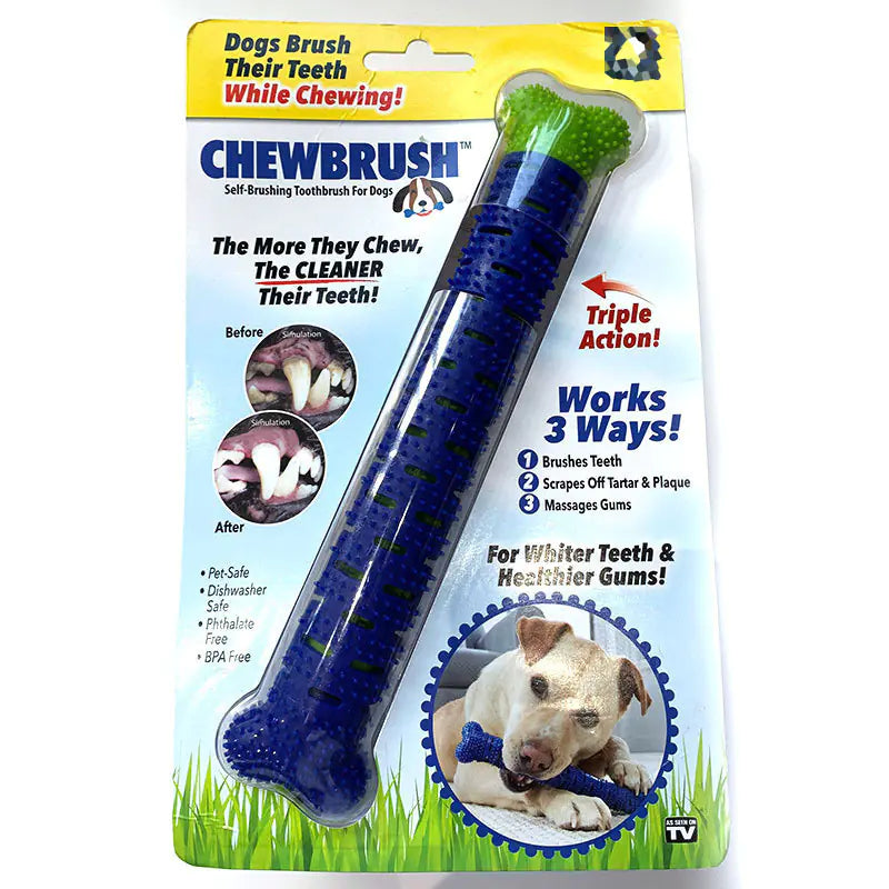 Pet Tooth Cleaning Chew Toy – TPR Rubber Toothbrush for Dogs & Cats