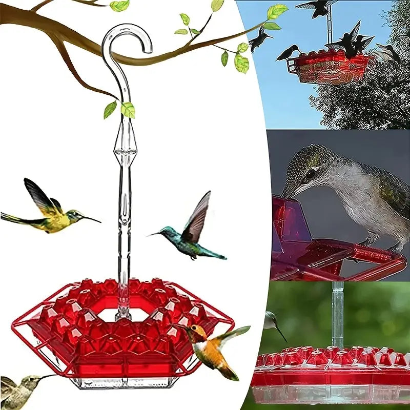 Hanging Hummingbird Feeder for Garden – Lightweight Plastic Nectar Station