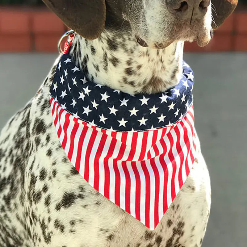 American Flag Pet Triangle Scarf and Towel for Dogs – Cotton Patriotic Bandana