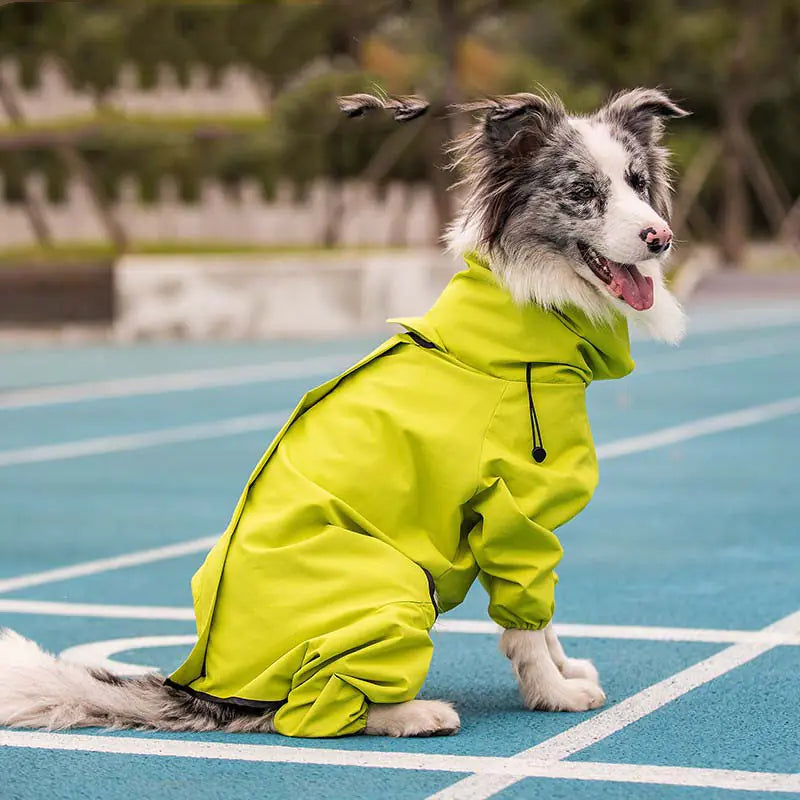 Waterproof Reflective Raincoat for Large Dogs and Pets – PU Outdoor Rain Jacket