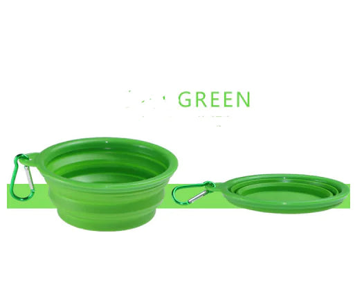 Portable Folding TPE Silicone Pet Bowl – Collapsible 350ml/1000ml Travel Feeder 9 Colors
