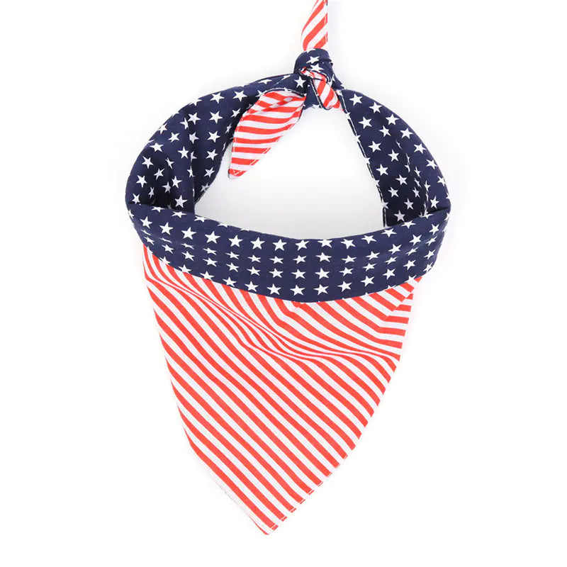 American Flag Pet Triangle Scarf and Towel for Dogs – Cotton Patriotic Bandana