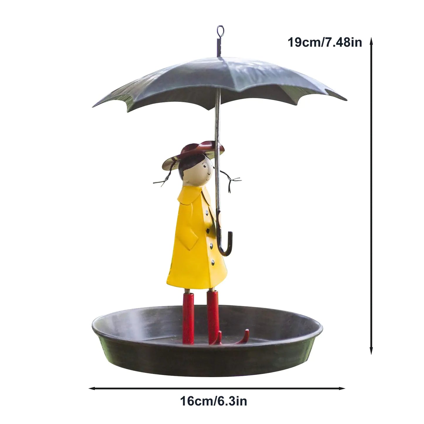 Metal Hanging Bird Feeder with Umbrella Roof – Outdoor Garden Decor Station