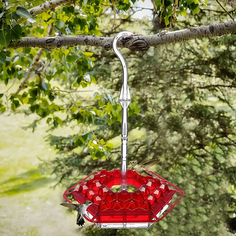 Hanging Hummingbird Feeder for Garden – Lightweight Plastic Nectar Station