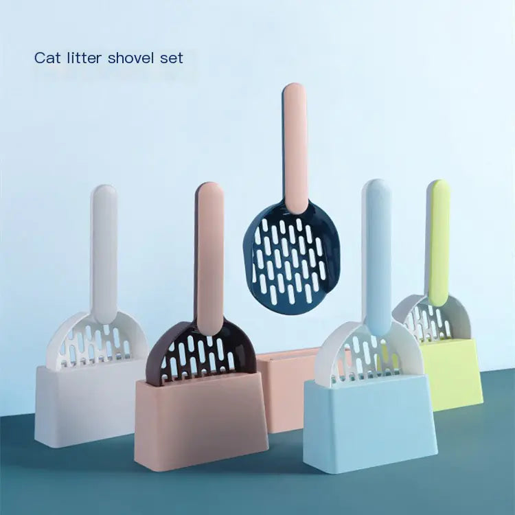Large Cat Litter Scoop Set for Pet Cleaning – ABS Shovel with Holder (26.6x12.7x5.4cm)