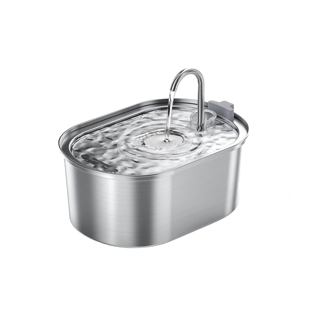 Stainless Steel Pet Water Fountain – 3.2L Large Capacity Dispenser with Silent Pump