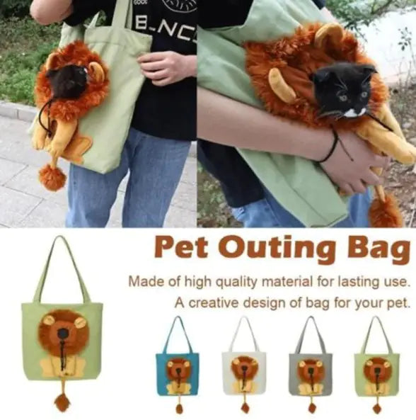 Lion Design Pet Bag – Soft Portable Breathable Carrier for Small Dogs & Cats