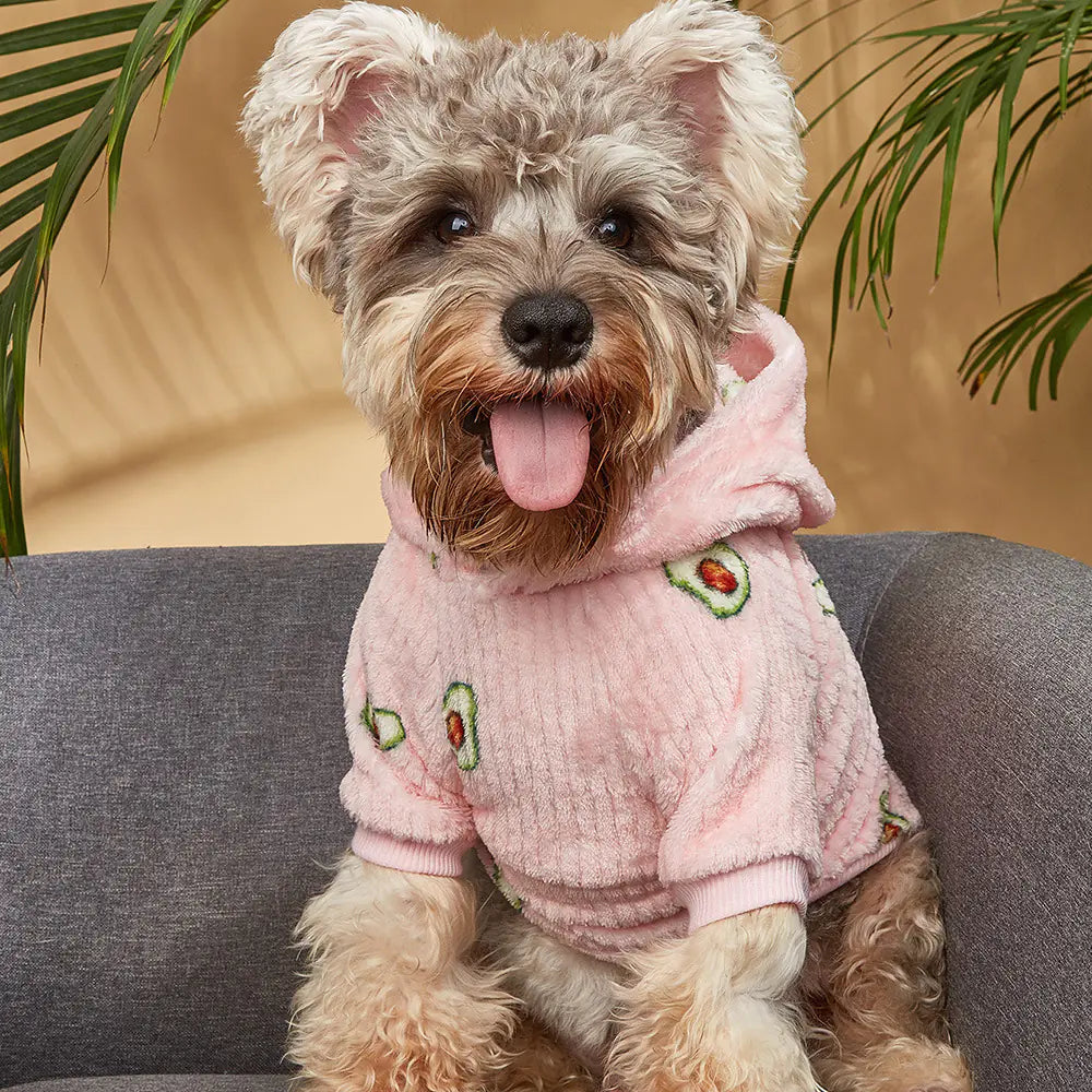 Avocado Print Pet Hoodie for Cats & Dogs – Cozy Pink Pullover