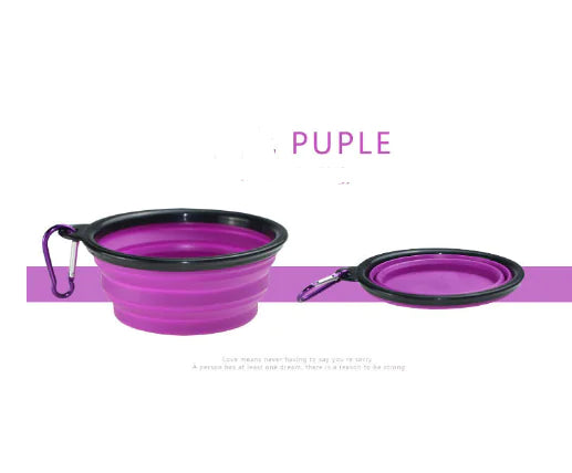Portable Folding TPE Silicone Pet Bowl – Collapsible 350ml/1000ml Travel Feeder 9 Colors
