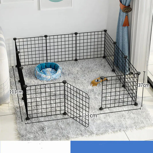 Indoor Isolation Fence Cage for Small Dogs – Modular Iron Wire Playpen (6-12 Panels)