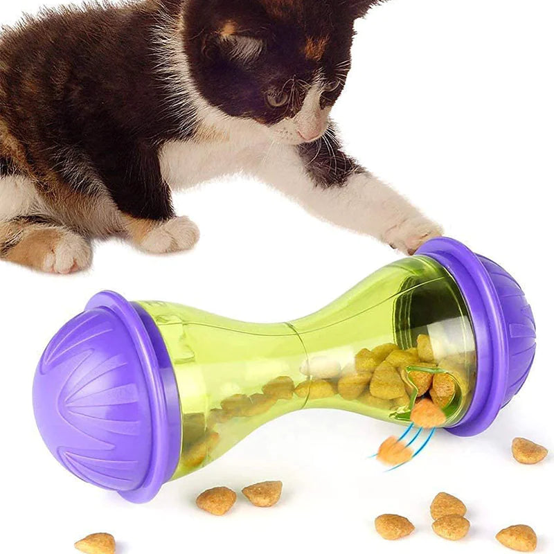 Interactive Cat Food Tumbler Toy – Slow Feeder Ball Dispenser for Mental Stimulation