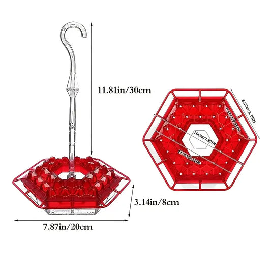 Hanging Hummingbird Feeder for Garden – Lightweight Plastic Nectar Station