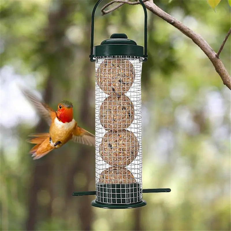 Outdoor Bird Feeder Rack for Small Wild Birds – Hanging Suet Ball Holder
