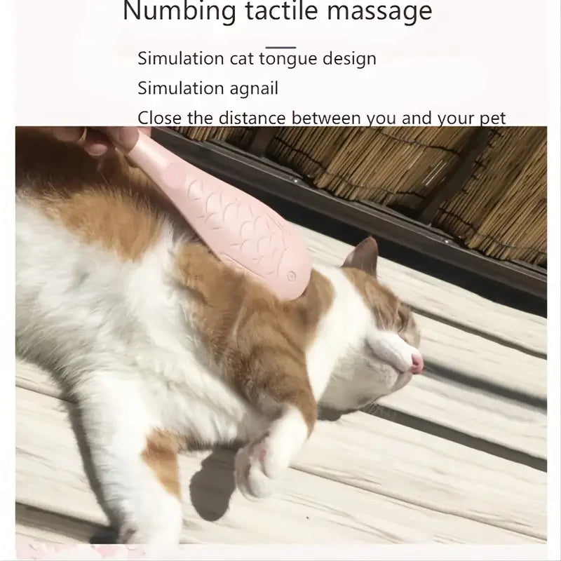 Cat Fish Shape Massage Comb for Hair Removal – Self-Grooming Brush