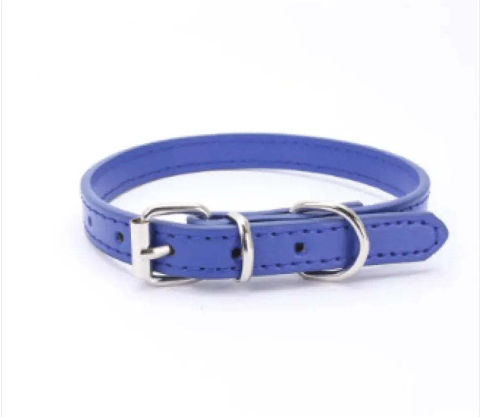 Adjustable Metal Dog Chain Collar – Stretchable PU Strap with Alloy Buckle
