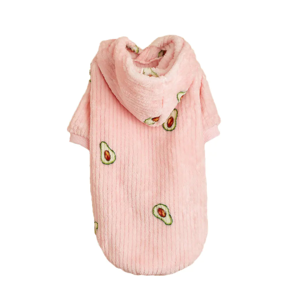 Avocado Print Pet Hoodie for Cats & Dogs – Cozy Pink Pullover