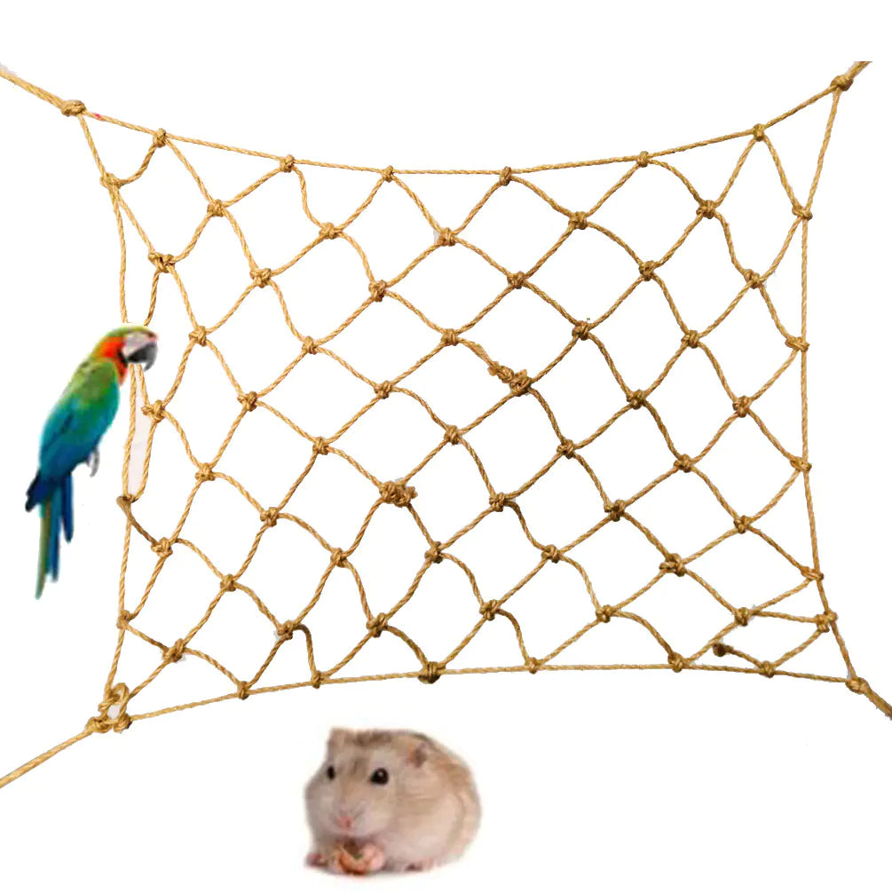 Hanging Parrot Climbing Net with Hook – Swing Rope Play Gym for Birds